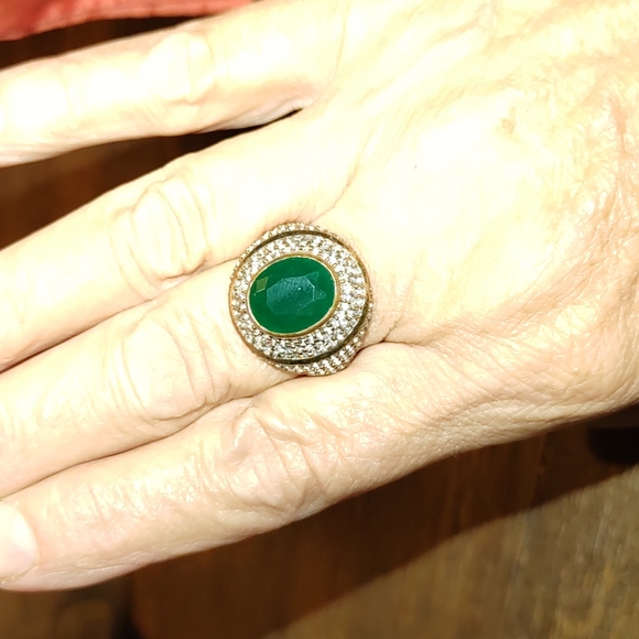 New Turkish Emerald Ring size 9 - Picture 4 of 8